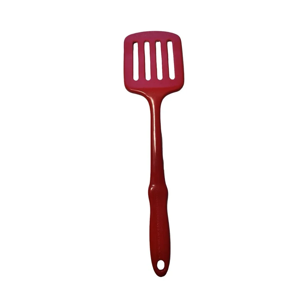 Red Melamine Slotted Spatula Turner Kitchen Utensil Non-Scratch Retro‎ Style